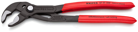 Knipex Cobra atramentized finish close-up improves tool longevity.
