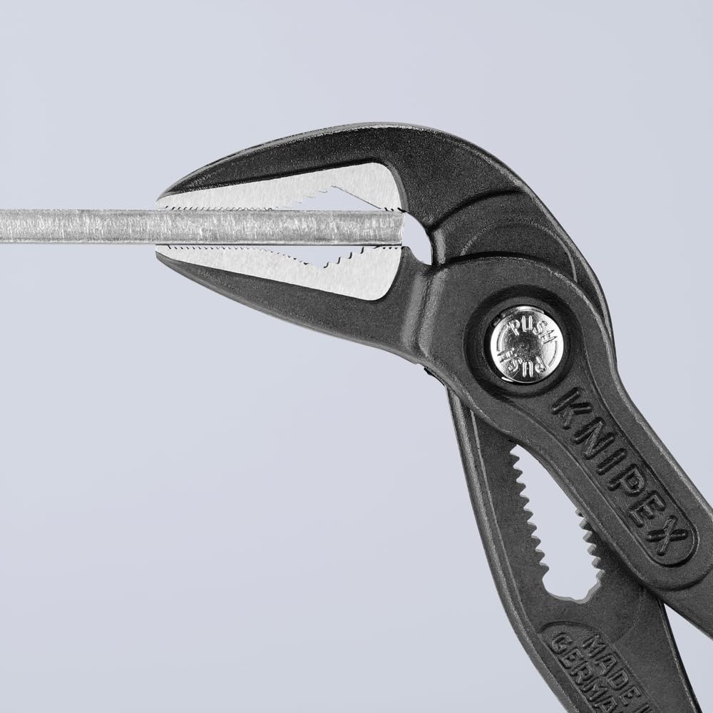 KNIPEX Cobra ES one-handed adjustment button for quick sizing