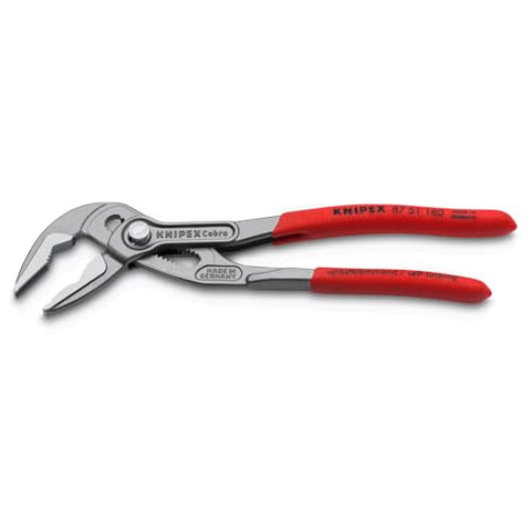 KNIPEX Cobra ES groove-tip helps hold nails and pins securely.