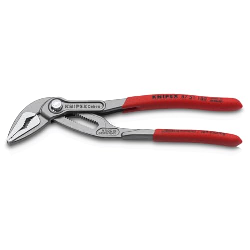 KNIPEX Cobra ES water pump pliers with narrow jaws reach recessed nuts and bolts.