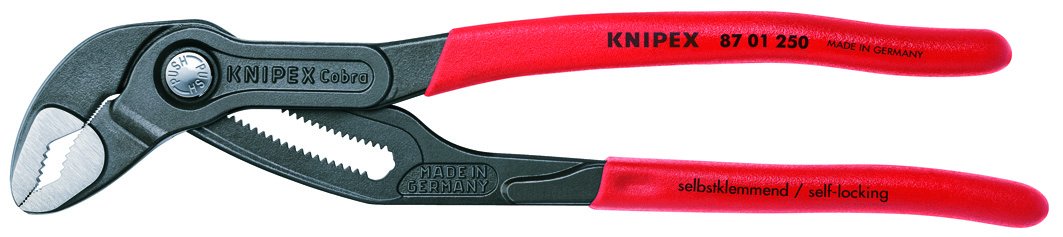 KNIPEX Cobra pliers anti-pinching guard for safer use.