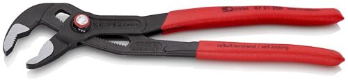 KNIPEX Cobra Quick Set teeth close-up demonstrating secure bite on irregular shapes