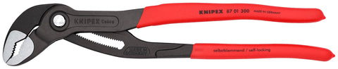 KNIPEX Cobra 12-inch red handle pliers with secure grip for pipes
