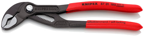 KNIPEX Cobra water pump pliers with quick adjustment button for fast, secure gripping.