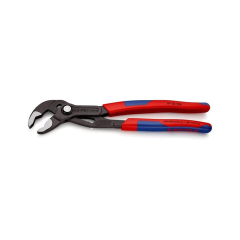 KNIPEX Cobra water pump pliers adjustment button enabling quick sizing.
