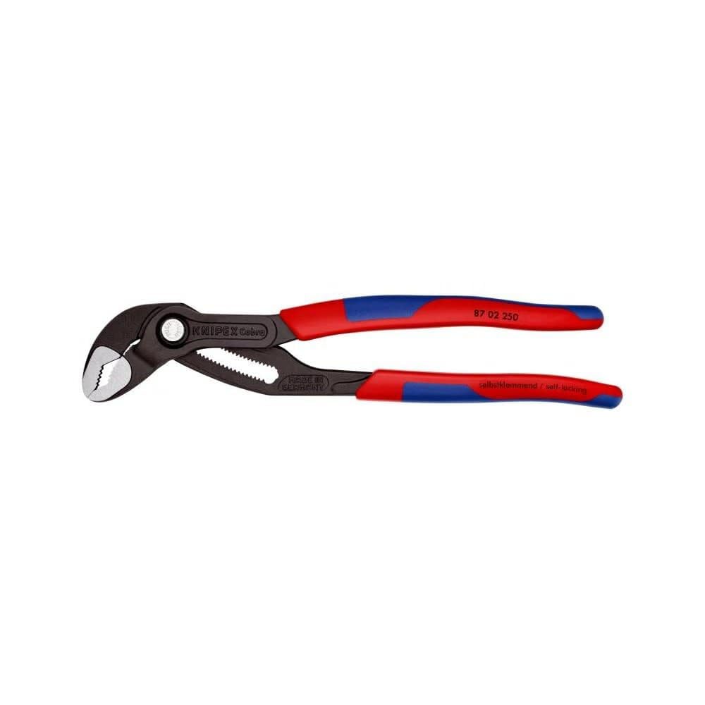 KNIPEX Cobra water pump pliers hardened teeth resist wear.