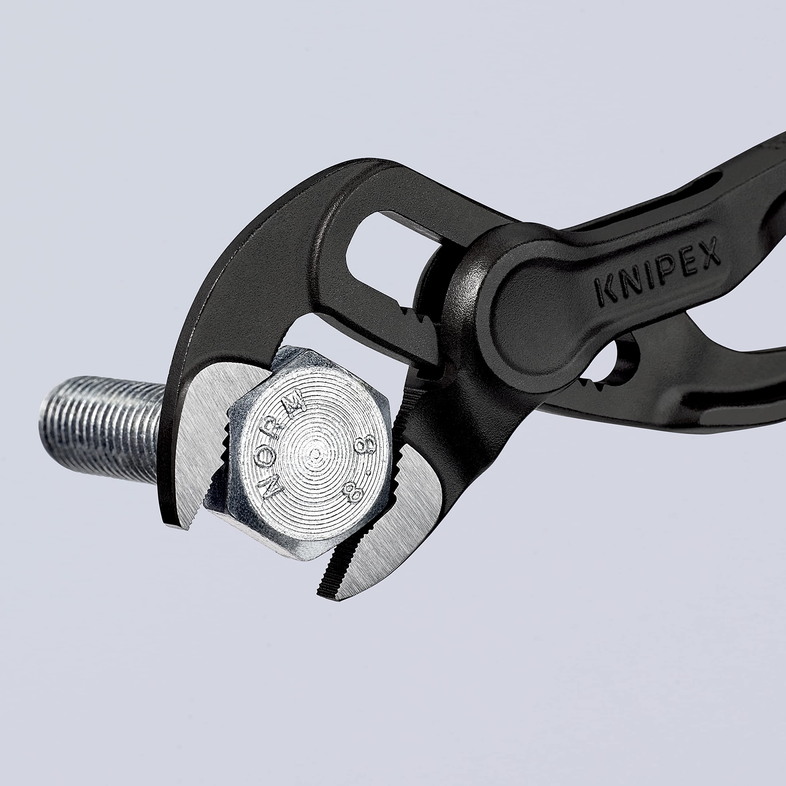 KNIPEX Cobra XS Mini shows box joints with dual guides for durability.