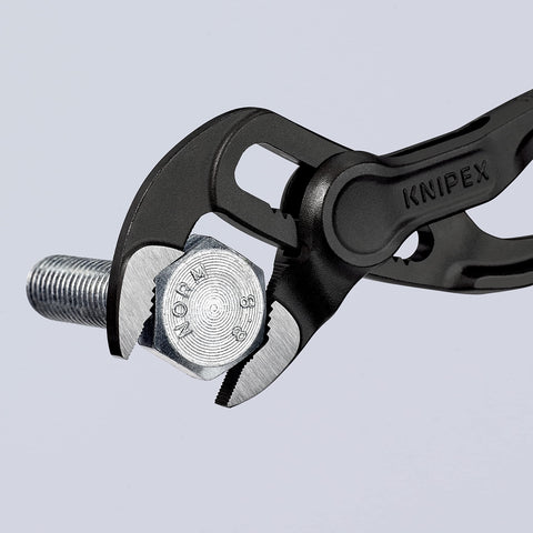 KNIPEX Cobra XS Mini shows box joints with dual guides for durability.