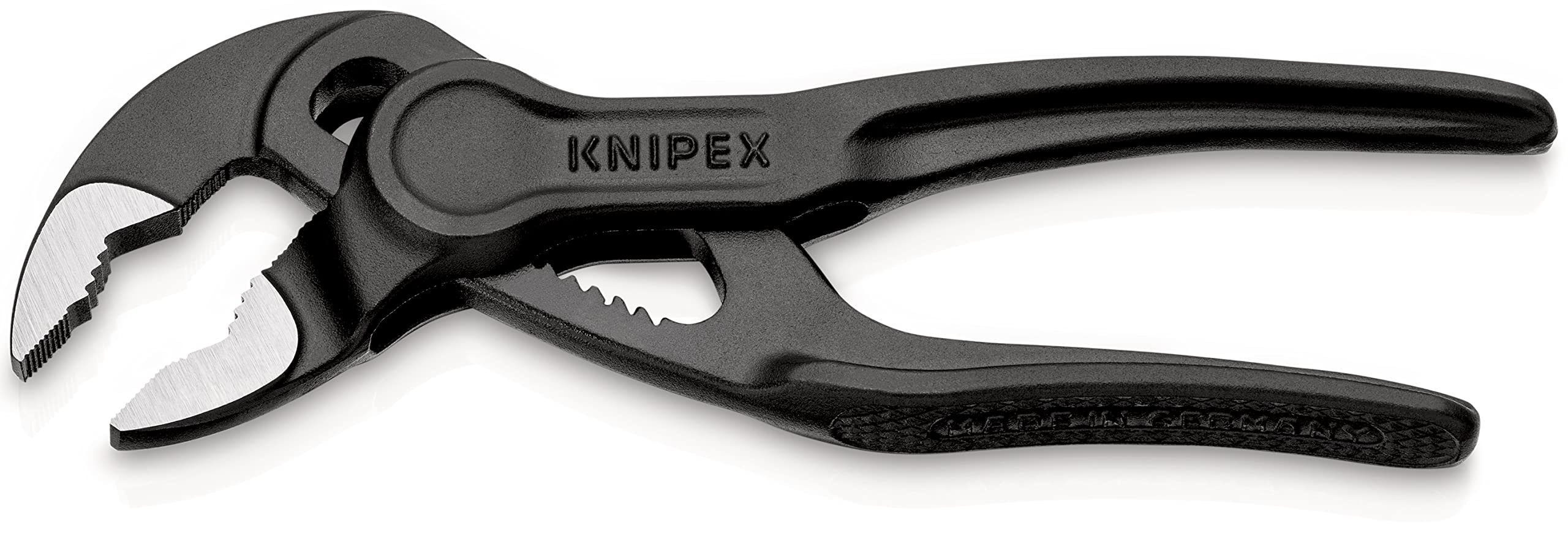 KNIPEX Cobra XS Mini with a slim head for tight fittings.