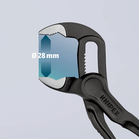 KNIPEX Cobra XS Mini pinch guard protects fingers during operation.