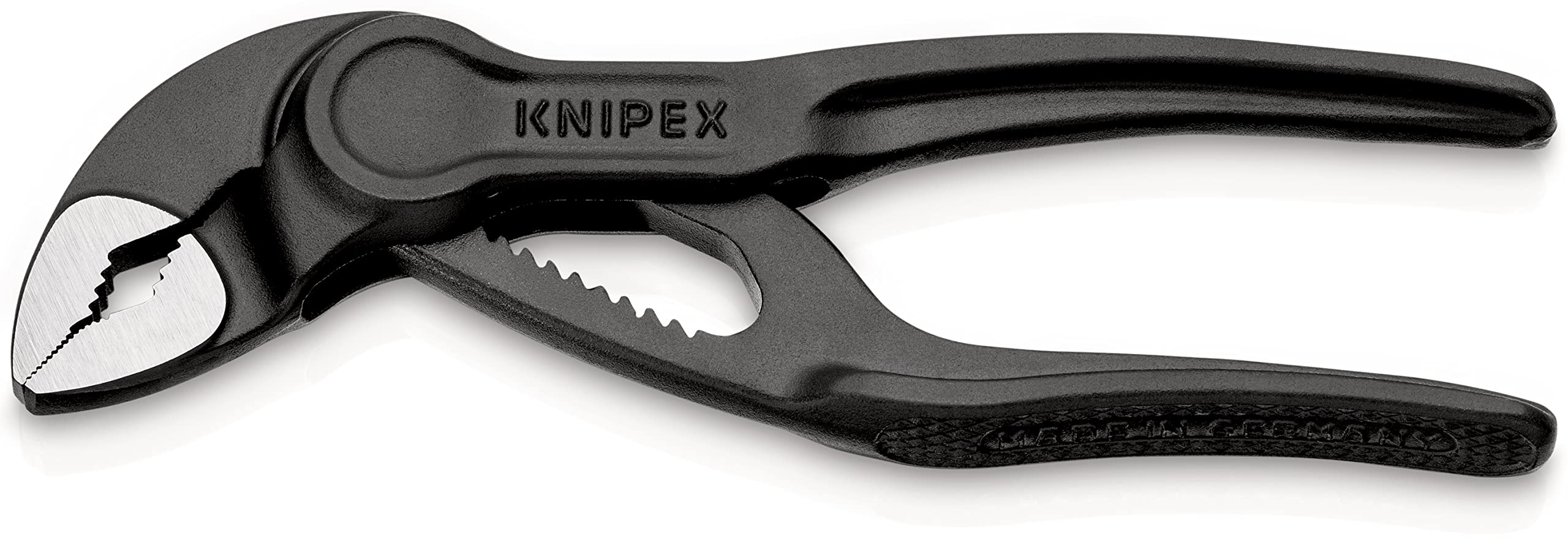 KNIPEX Cobra XS Mini Water Pump Pliers 100mm in action for confined spaces.