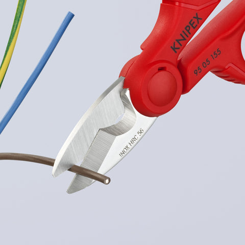 KNIPEX Electrician's Shears 9505155SBA stainless steel blades stay durable