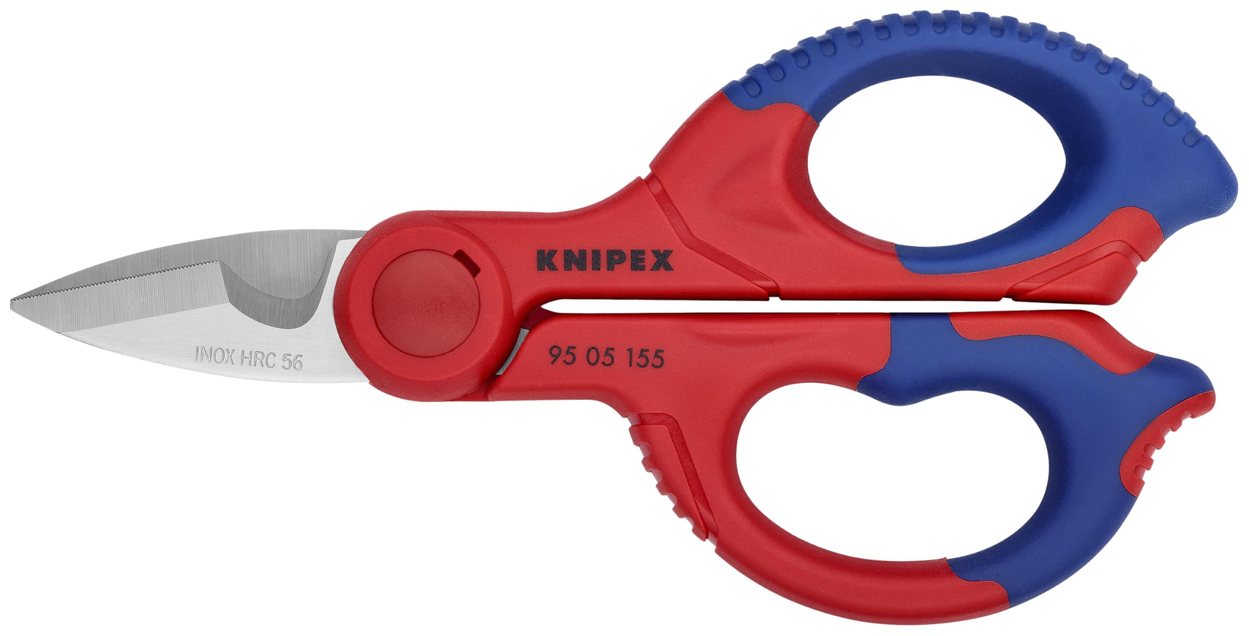 KNIPEX Electrician's Shears 9505155SBA blade close-up with precision serration for clean cuts