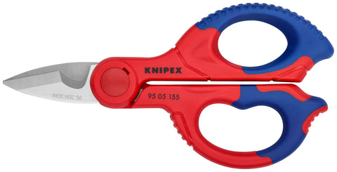 KNIPEX Electrician's Shears 9505155SBA blade close-up with precision serration for clean cuts