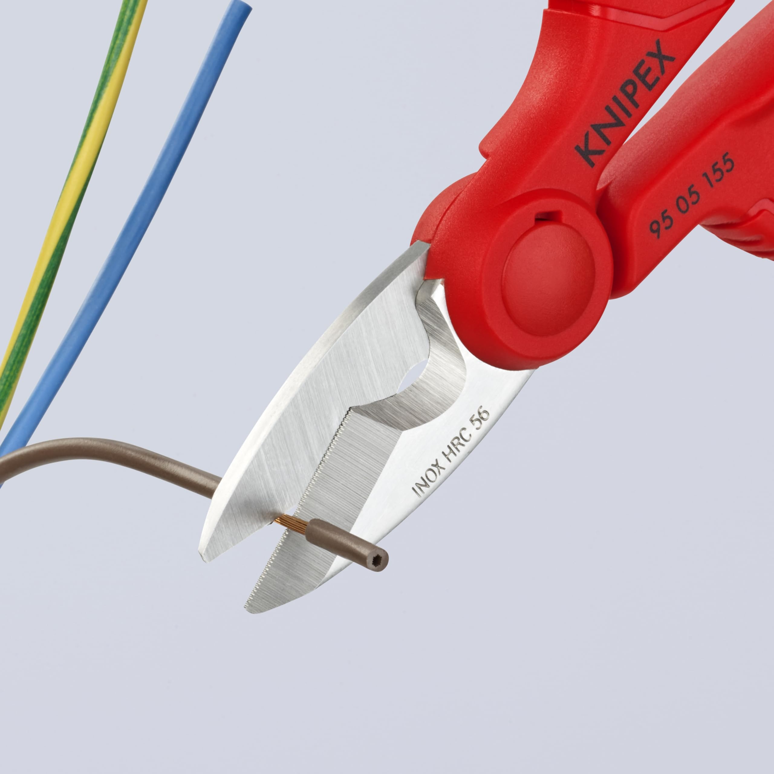 KNIPEX Electrician's Shears 9505155SBA ergonomic handle supports comfortable use