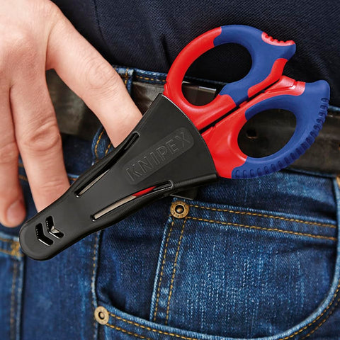 KNIPEX Electrician's Shears 9505155SBA includes a compact carrying case