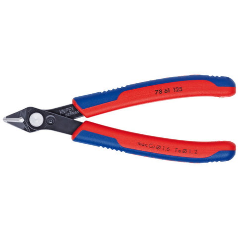 KNIPEX Electronics Super Knips held in hand showing compact size for tight workspaces.