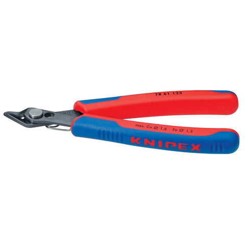 KNIPEX Electronics Super Knips spring mechanism reduces fatigue during precise cuts.