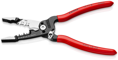 KNIPEX 13 71 8 forged wire stripper in back-cut view for versatile access