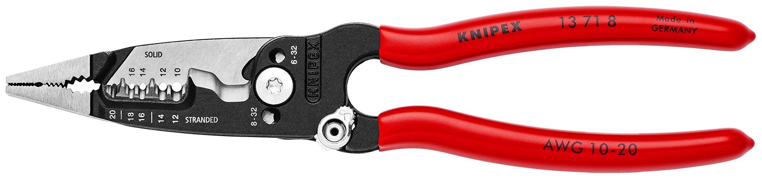 KNIPEX 13 71 8 locating ridges highlight easy strip-hole identification