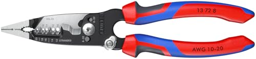 KNIPEX forged wire stripper 8-inch cutting blades for solid and stranded wires.