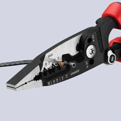 KNIPEX forged wire stripper 8-inch knurled tip enables secure grip.