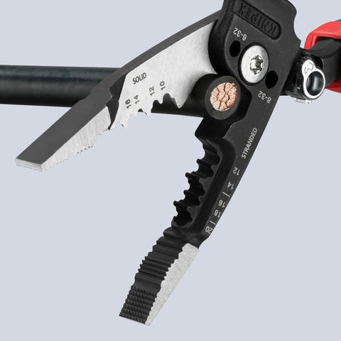 KNIPEX forged wire stripper 8-inch looping groove for tidy routing.