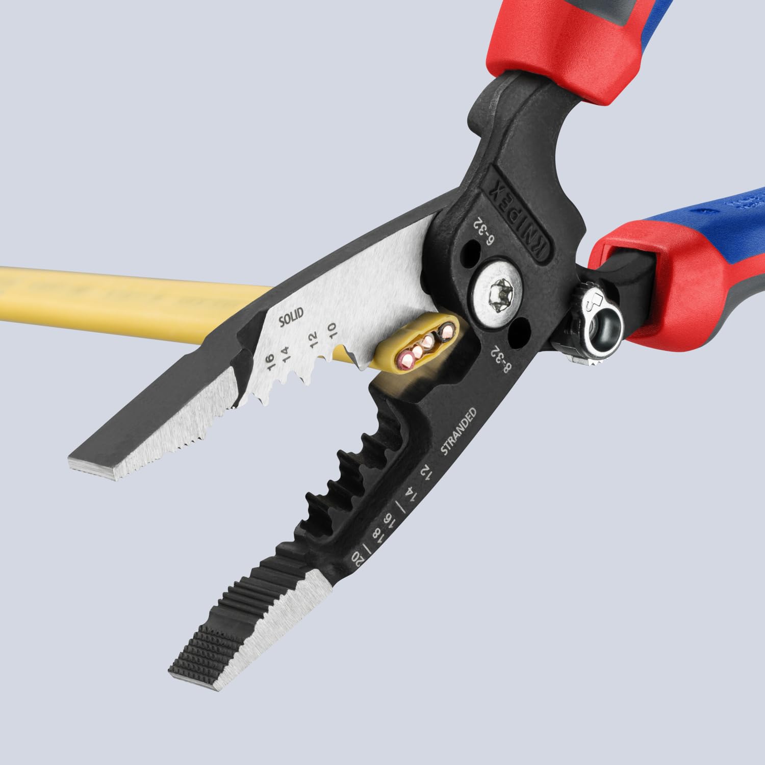 KNIPEX forged wire stripper 8-inch supports NM-B, BX/MC cables.