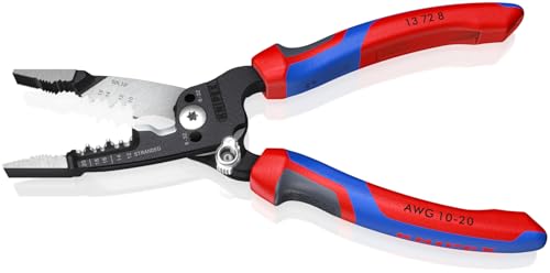 KNIPEX forged wire stripper 8-inch side view highlights locating ridges.
