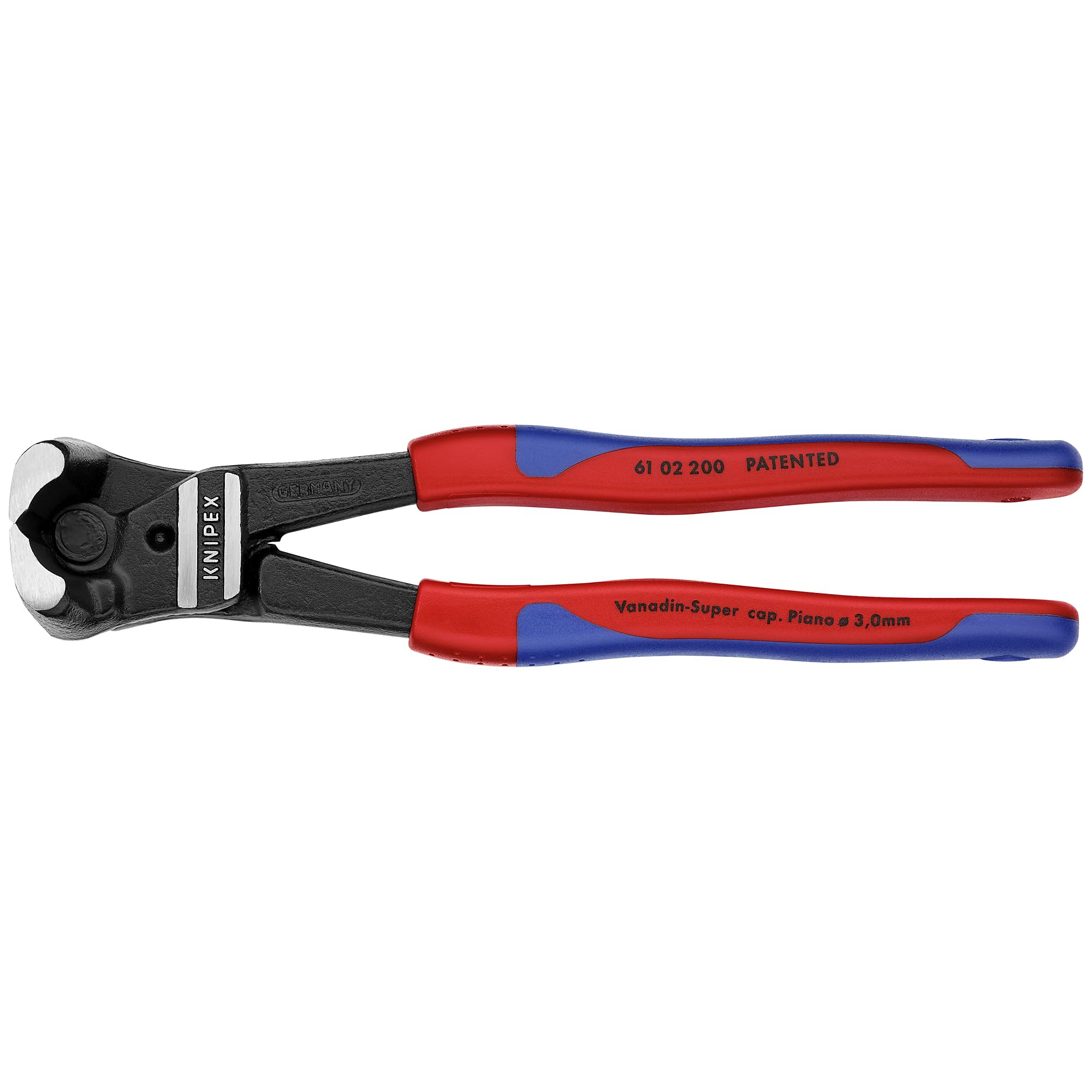 KNIPEX high-leverage bolt end cutters close-up highlighting cutting capacity.