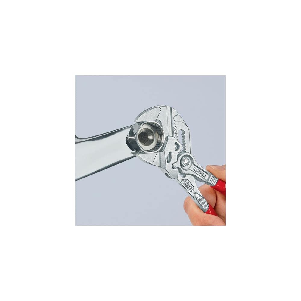 KNIPEX Pliers Wrench scale housing aids precise jaw setting.