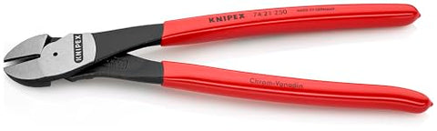 KNIPEX precision cutting edges induction hardened to 64 HRC for durable cuts.
