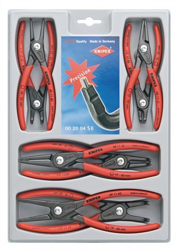 KNIPEX precision snap ring set in tray for organized work