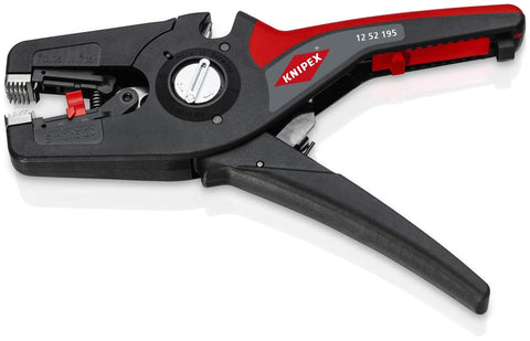 KNIPEX PreciStrip16 auto pull-back eases insulation removal in repetitive tasks.