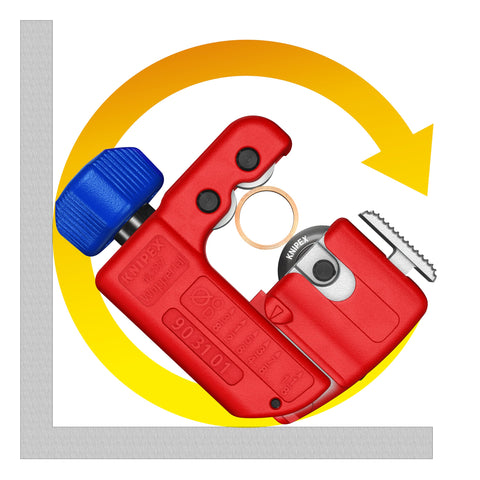KNIPEX TubiX S turning knob provides stronger torque and grip.