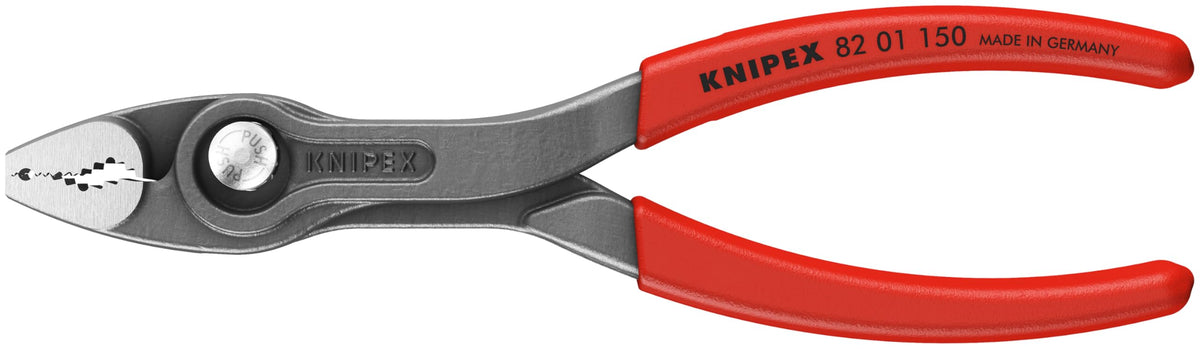 KNIPEX TwinGrip front jaw grips stripped screws with precision for reliable starts.