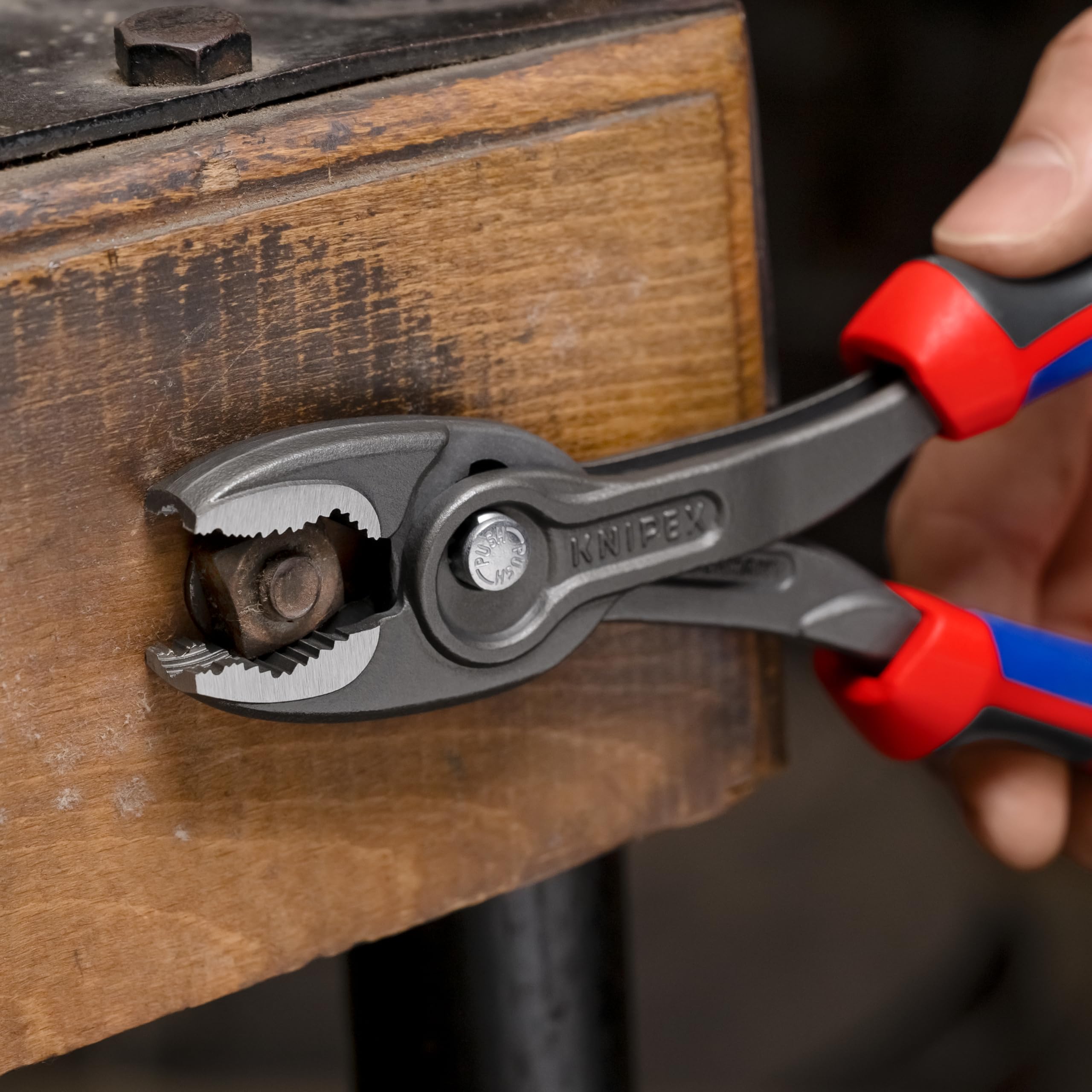 KNIPEX TwinGrip 8-inch pinch guard protects fingers during operation