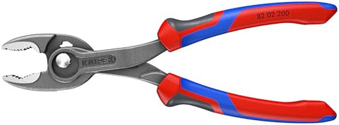 KNIPEX TwinGrip 8-inch side jaw demonstrates maximum leverage on varied shapes