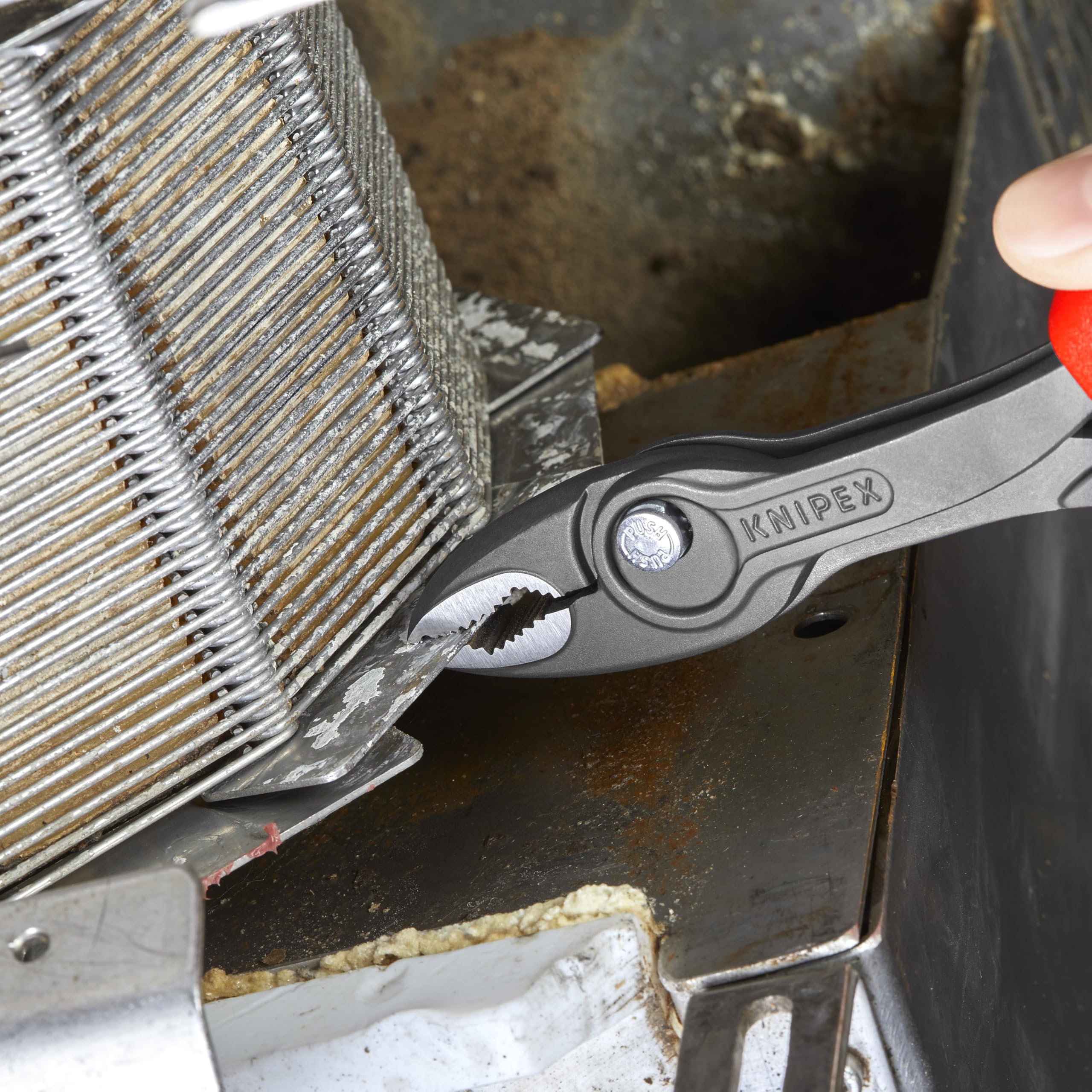 KNIPEX TwinGrip 8-inch slim head fits into tight spaces effortlessly