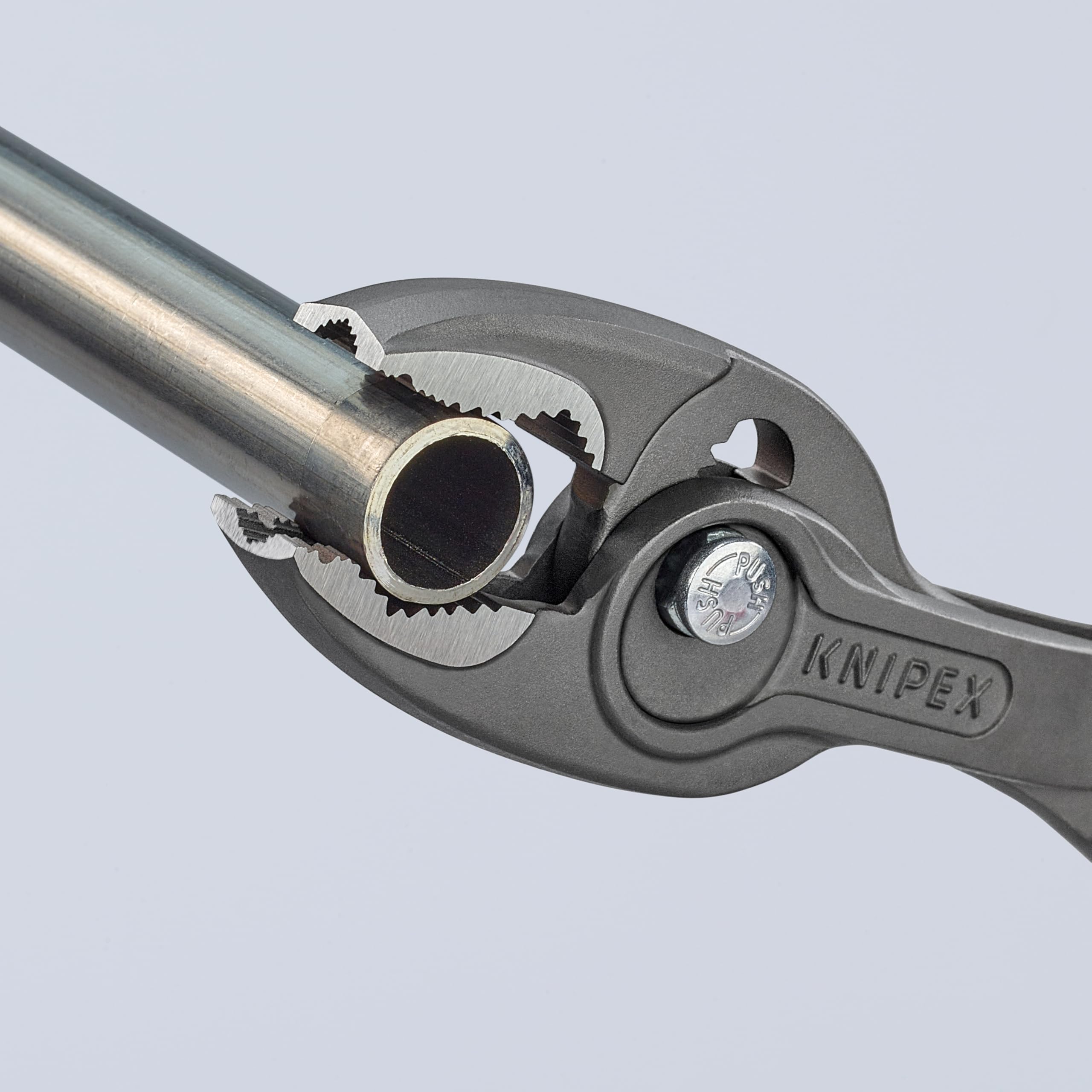 KNIPEX TwinGrip pliers hardened teeth at 61 HRC for longevity.
