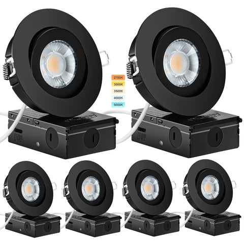 KnLnny Ware black gimbal 4in recessed light side view for adjustable illumination