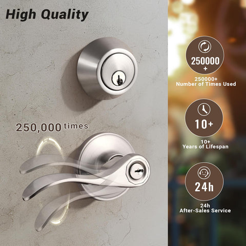 Keyed-alike Knobonly lockset ideal for matching multiple doors.