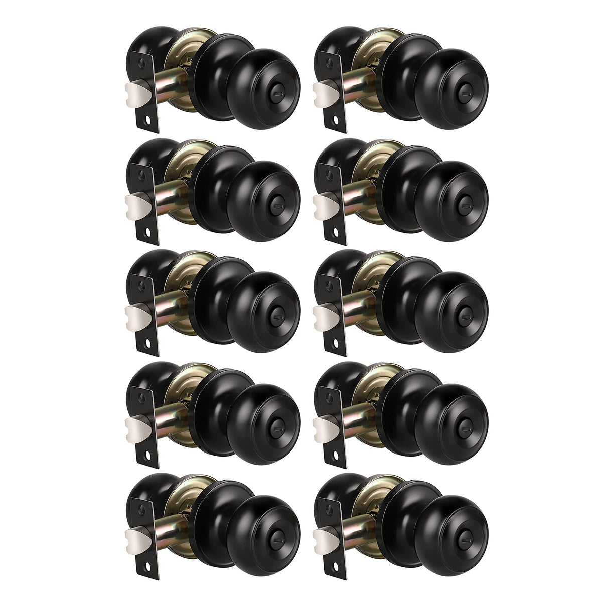 KNOBWELL 10-pack privacy door knobs in matte black for interior doors