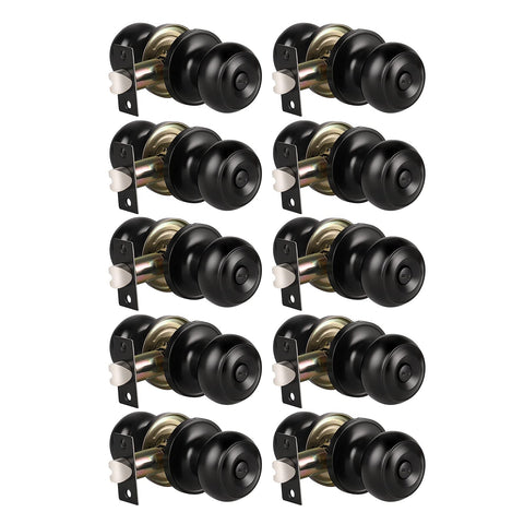 KNOBWELL 10-pack privacy door knobs in matte black for interior doors