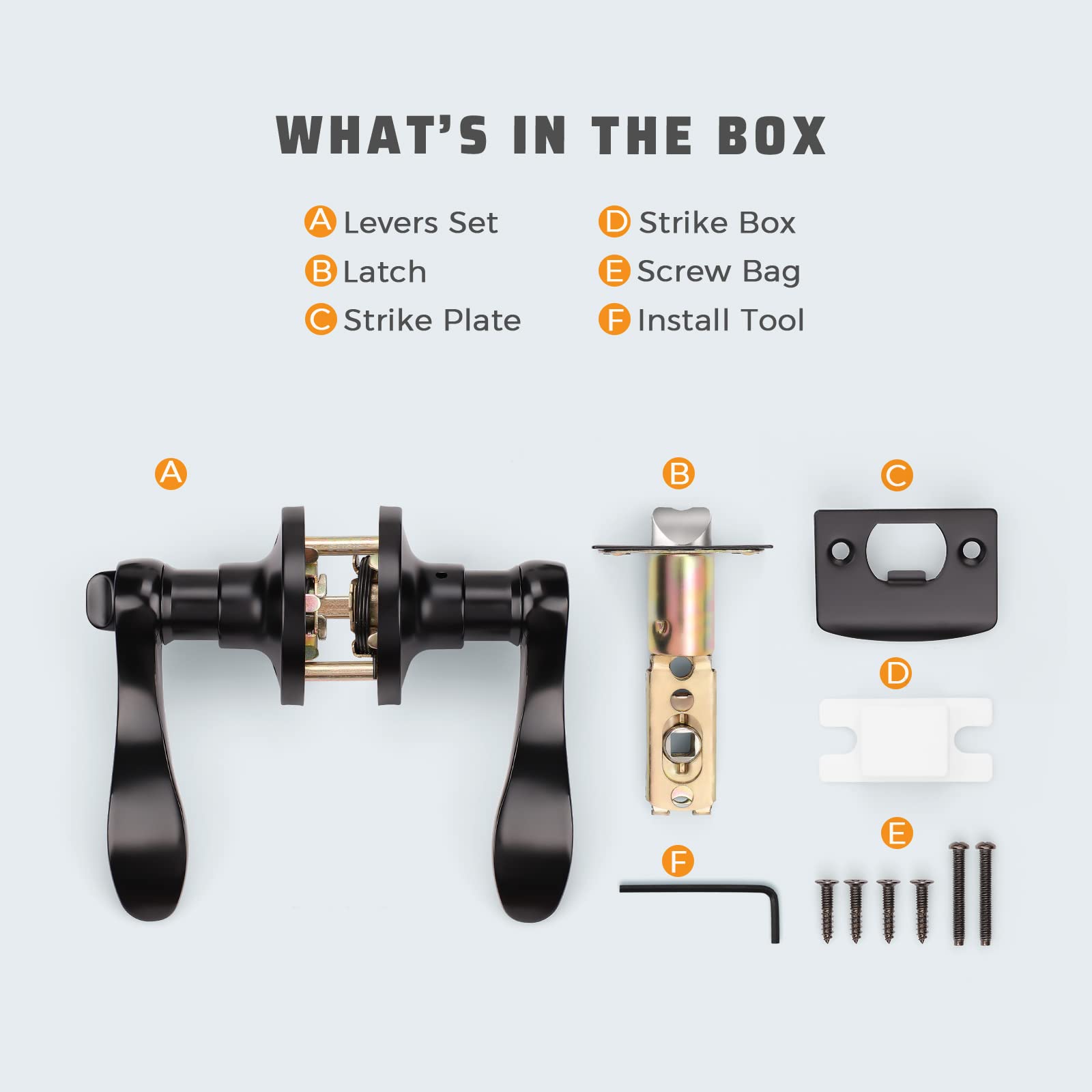 KNOBWELL packaging and screws included for easy installation