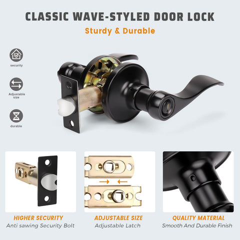 KNOBWELL reversible lever shown on left and right door orientations