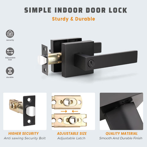 KNOBWELL 4-pack door handle set is ideal for multiple interior doors.