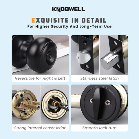 KNOBWELL ANSI Grade 3 security with 250,000 cycles for durability.