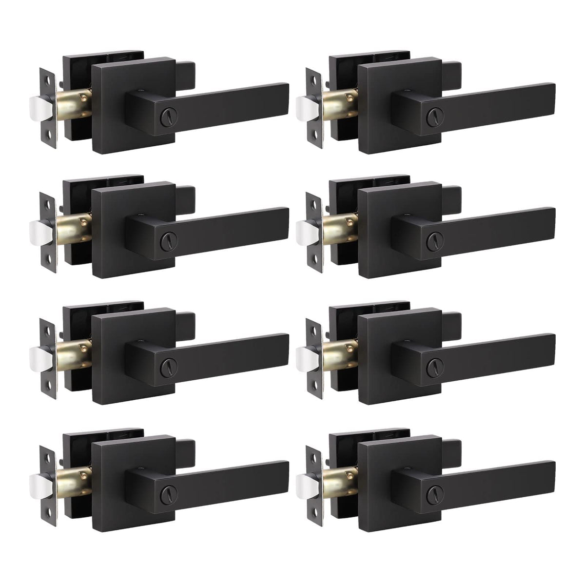 KNOBWELL black 8-pack door handles for updated privacy and style.