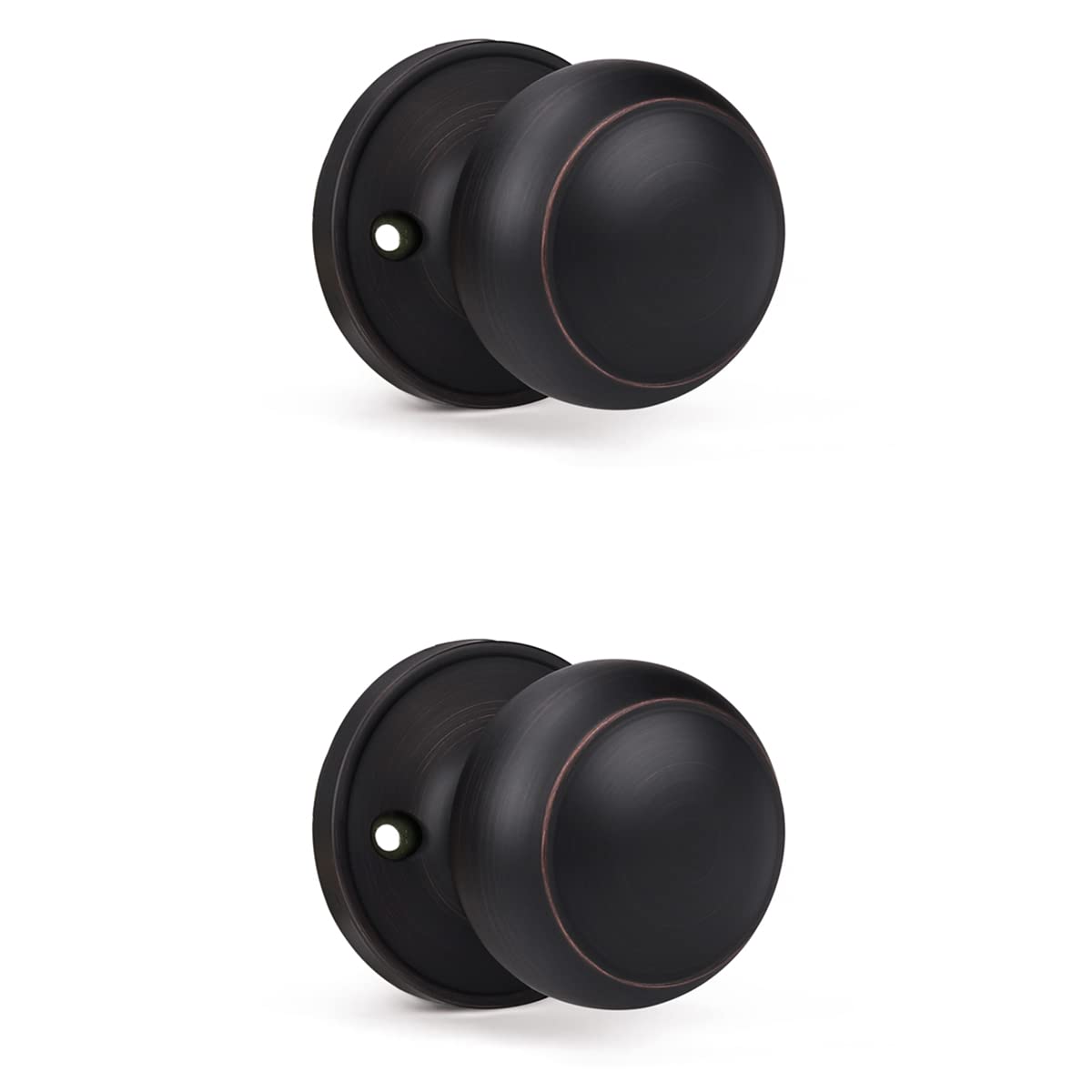 KNOBWELL dummy knob oil rubbed bronze close-up for pantry and closet doors